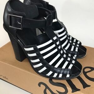 Beau+ Ashe Black and White Cage Sandals